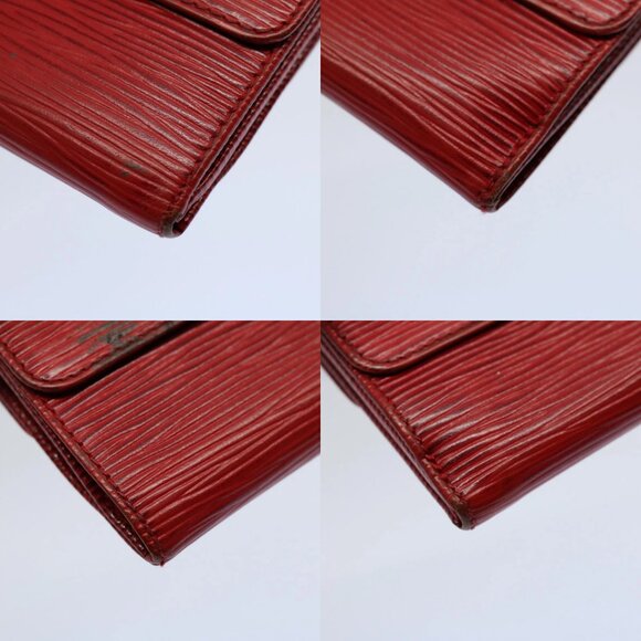 LOUIS VUITTON Epi Portefeuille Elise Wallet Red M6363E LV Auth 54084 - Picture 14 of 14